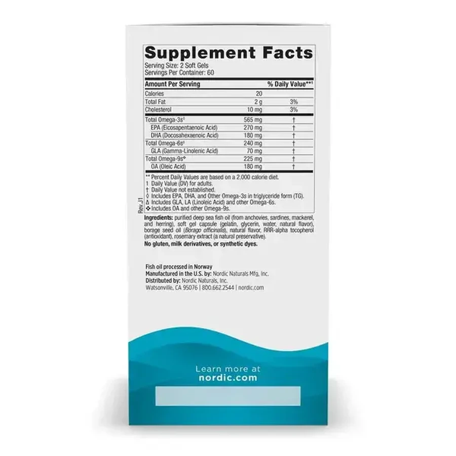 Nordic Naturals, Complete Omega 565 mg, citroensmaak, capsules, 120 st.
