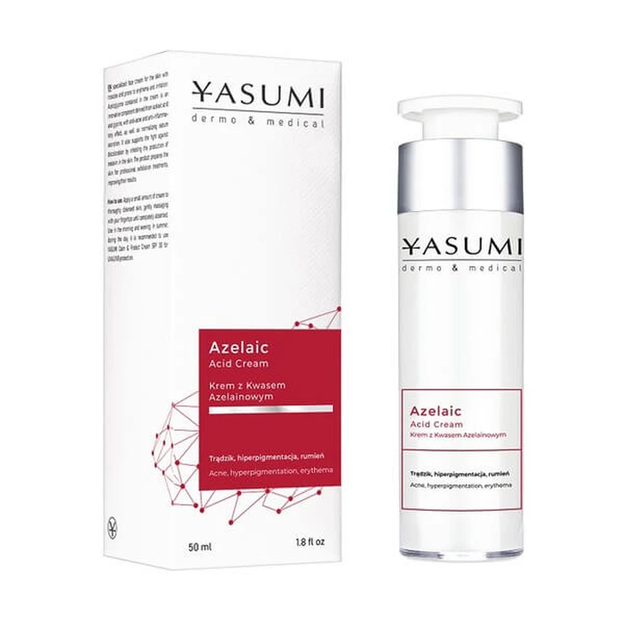 Yasumi Azelaic Acid, gezichtscrème met azelaïnezuur, 50 ml