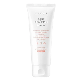 S. Nature Aqua Rice, espuma limpiadora facial de arroz, 160 ml.