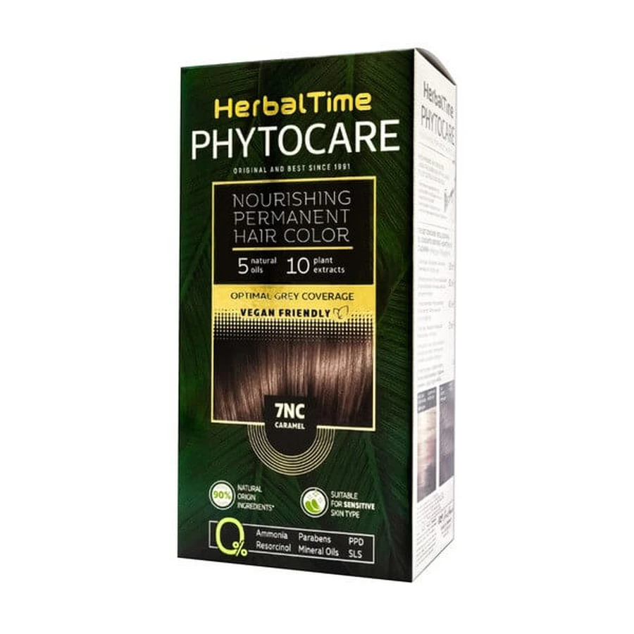 Herbal Time Phytocare, farba do włosów 7NC, caramel, 130 ml: ceny i cechy