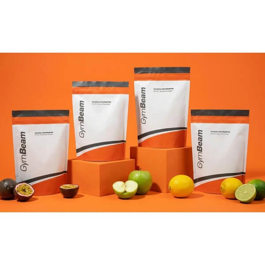 GymBeam 100% Creatina Monohidrato, polvo, sabor mango-maracuyá, 250 g