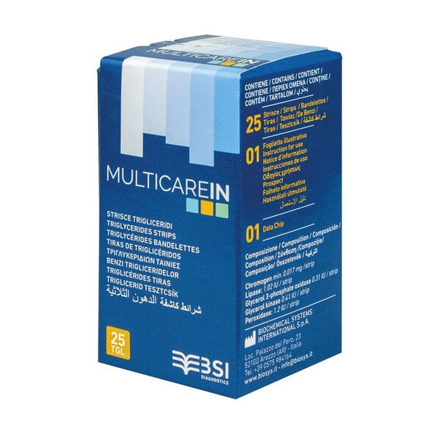 MultiCareIn, triglyceride test strips, 25 pcs.