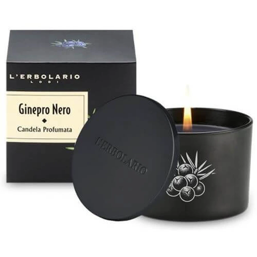 JUNIPER BLACK CANDLE W/LID