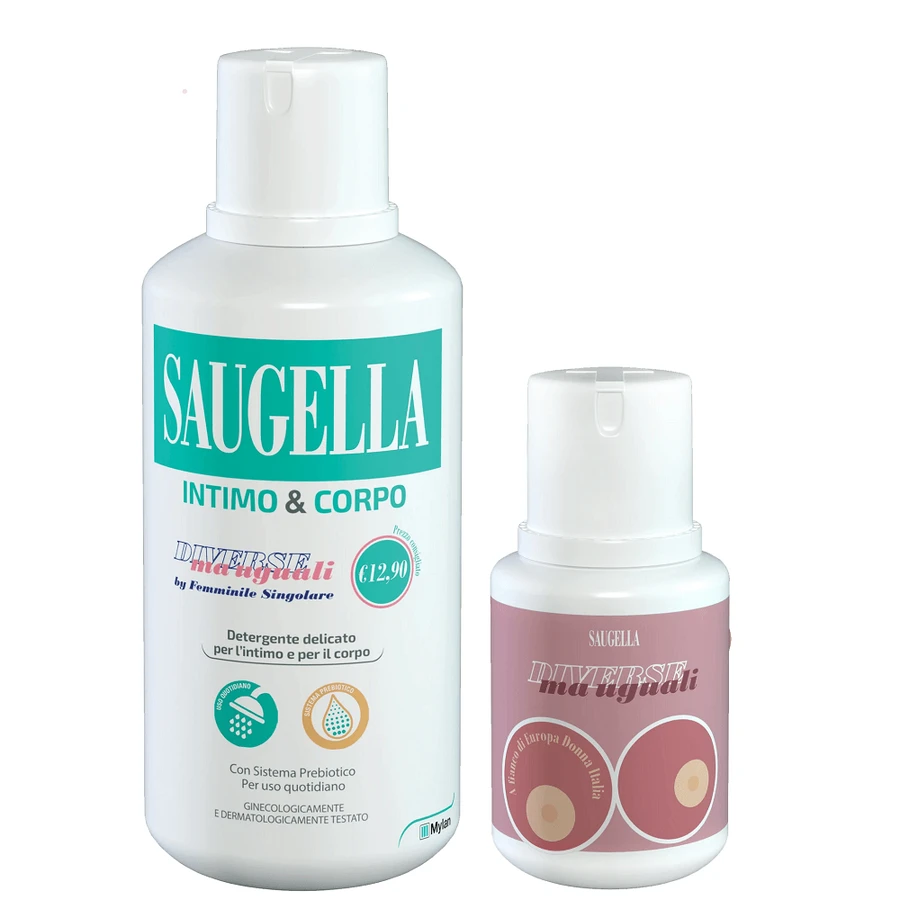 Saugella "Different but Equal" Intimate&amp;body 500 ml + pocket 100 ml
