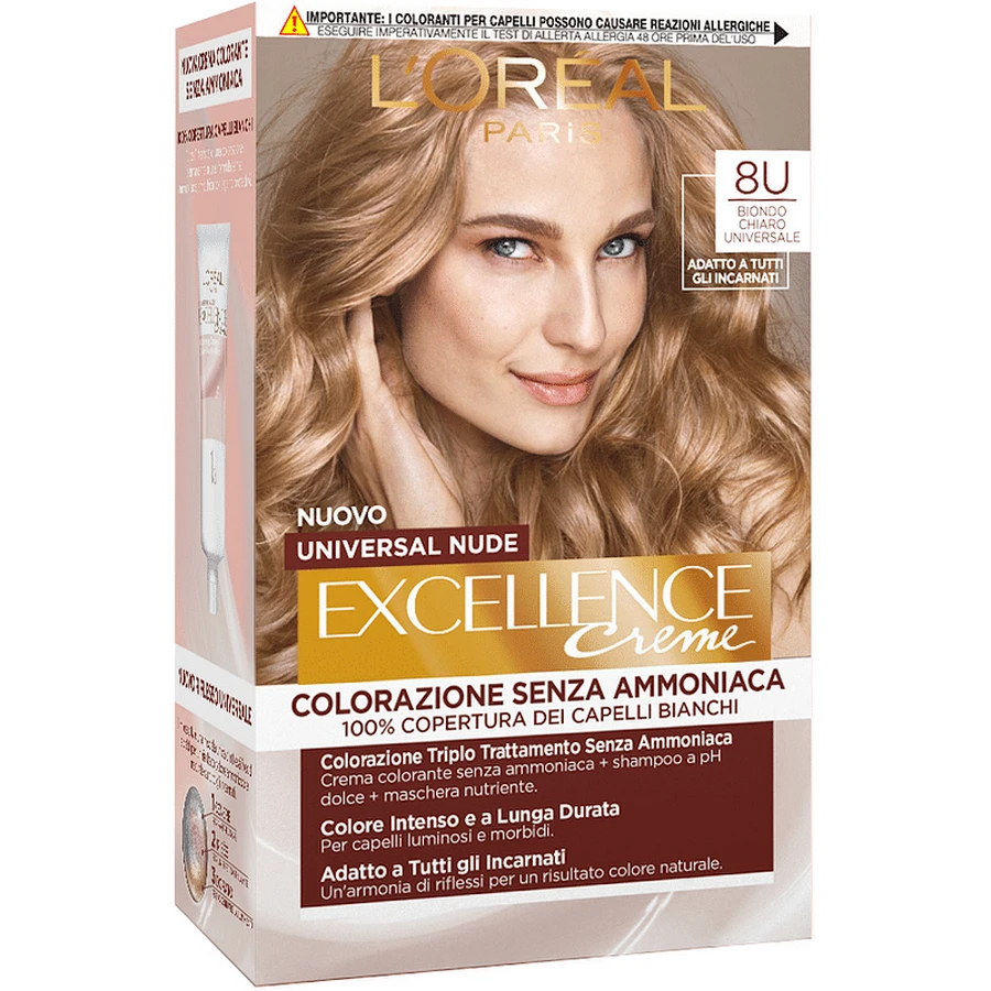 L'OREAL EXCELLENCE CREME UNIVERSAL NUDE 8U LIGHT BLONDE UNIVERSAL