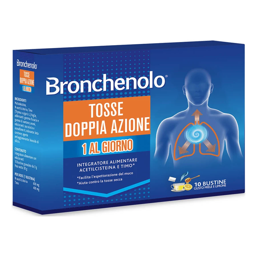 Bronchenol Toux Double Action Miel et Citron 10 Sachets