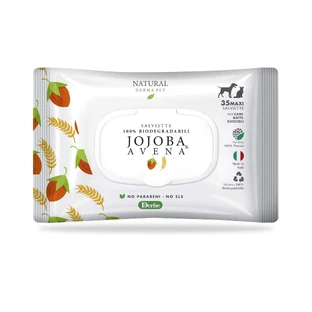 NATURAL DERMA HUISDIER GEURENDE REINIGINGSDOEKJES CF. (35 STUKS) JOJOBA & HAVER