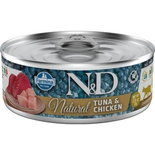 N&D CAT NATUURLIJKE TONIJN&CHICKE80G