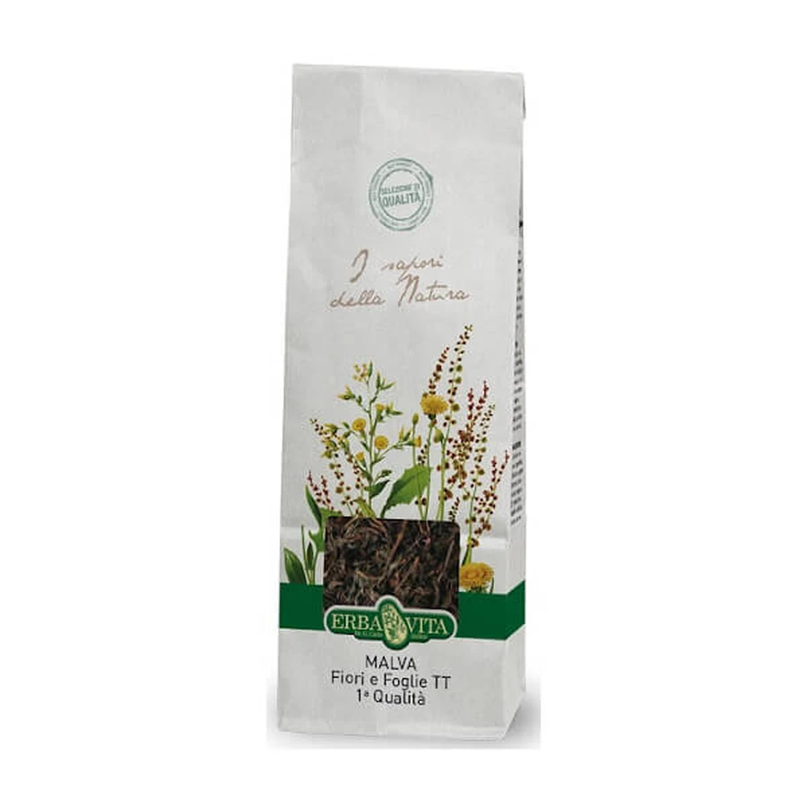 Mallow Flowers and Leaves Cut Herbavita Herbal Tea