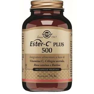 Solgar Ester-C Plus 500 Vitamin C Ergänzung mit Acerola und Hagebutte - 100 Kapseln