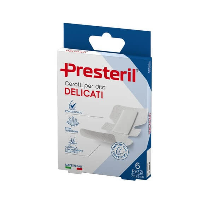 PRESTERIL Gentle finger plasters 5.5x7 cm - 6 pieces
