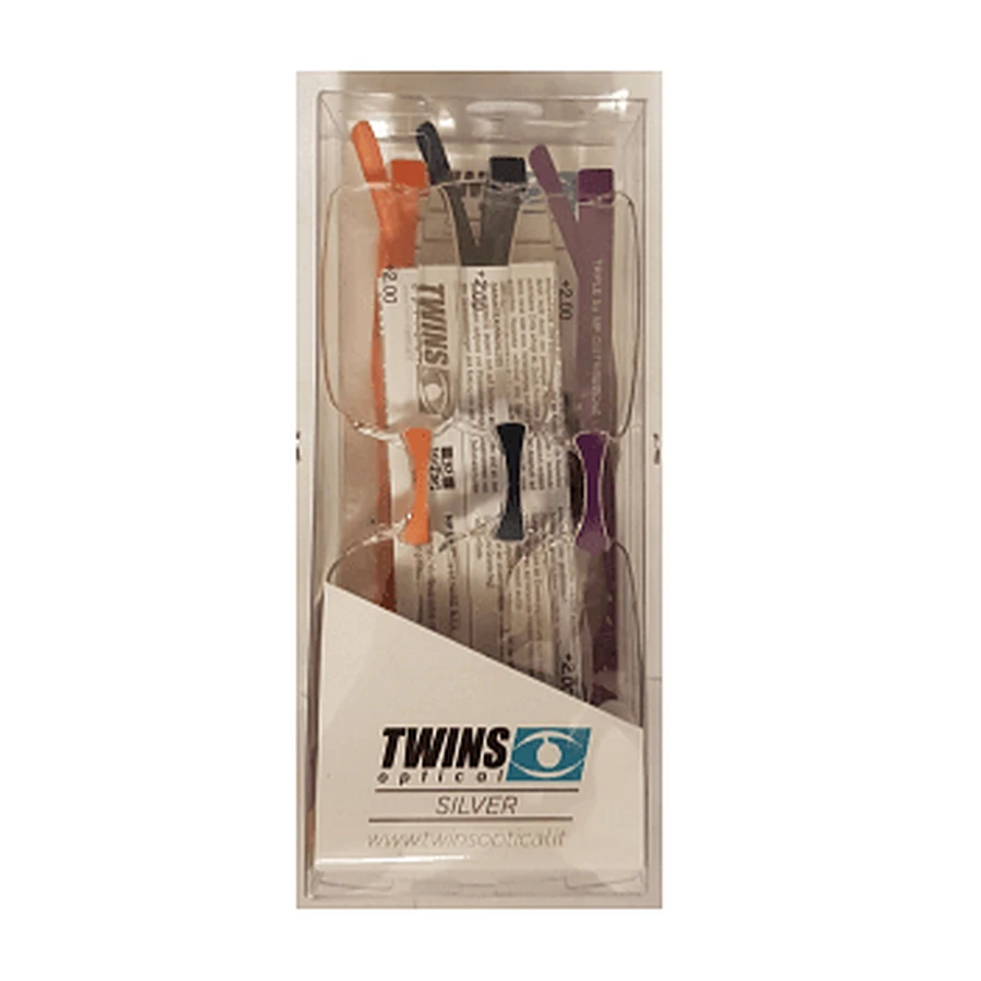 Lunettes de lecture à triple préparation Twins Silver +1.50 Dioptries