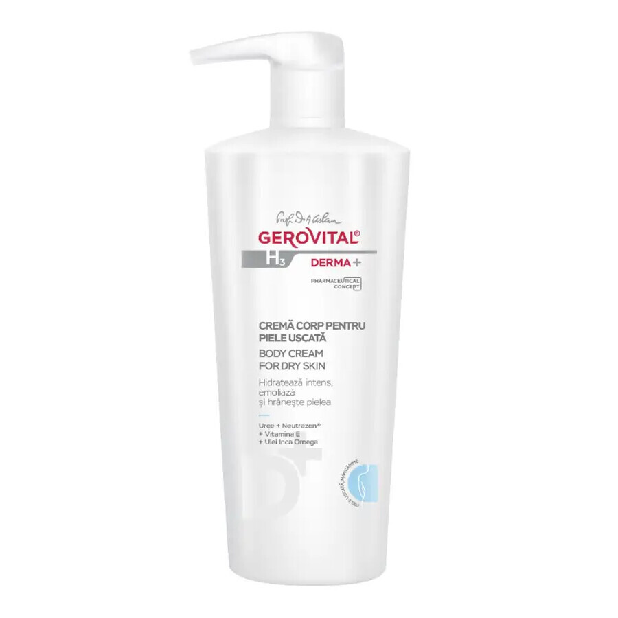 Gerovital H3 Derma+ crema corporal para piel seca, 500ml, Farmec