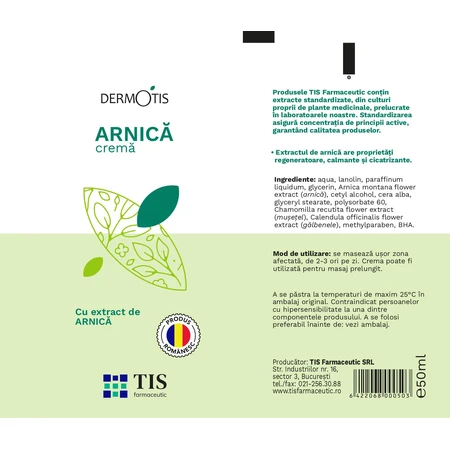 Crème à l'arnica DermoTIS, 50 ml, Tis Farmaceutic