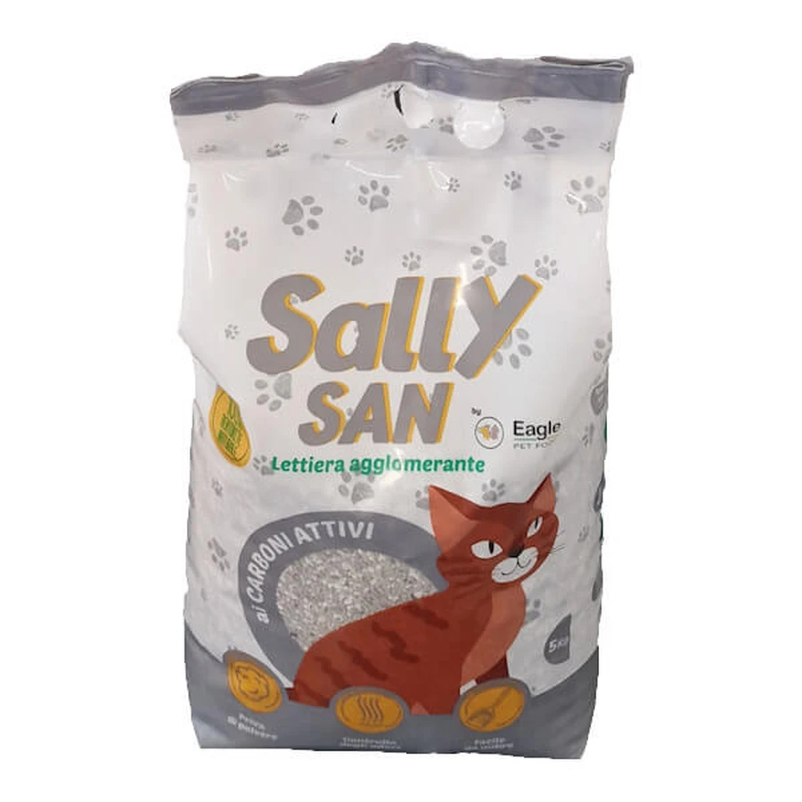 SALLY SAN CAT LITTER AGGLOMERATING CHARCOAL LITTER 5 KG