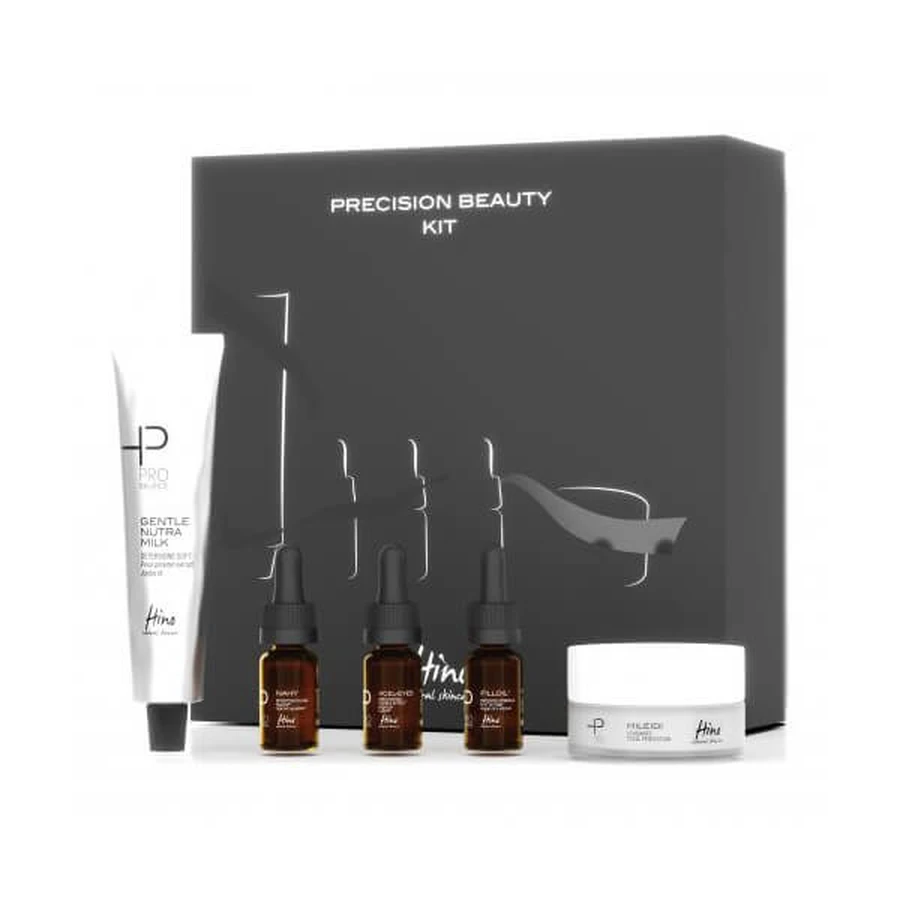 Hino Natural Skincare Precision Beauty Kit 1 Gentle Nutra Milk 20ml + 1 Mileidi 15ml + 1 Xcel Eyes 4ml + 1 Nahy 4ml + 1 Filloil 4ml