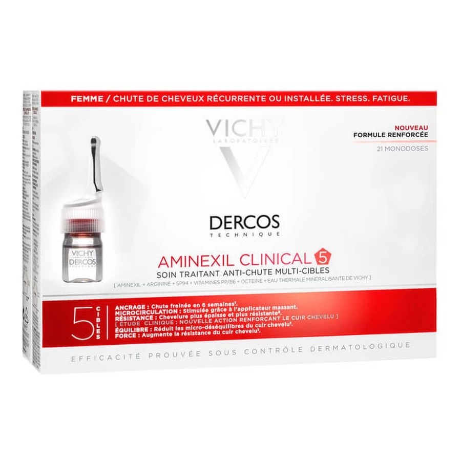 Vichy Dercos Aminexil Intensive para mujer con 21 ampollas anticaída