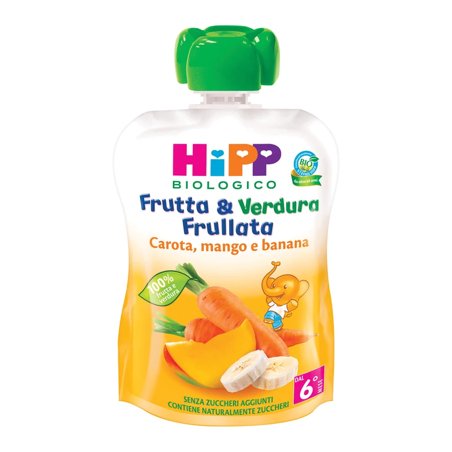HiPP Smoothie fruits et légumes Bio Carotte Mangue Banane 90g