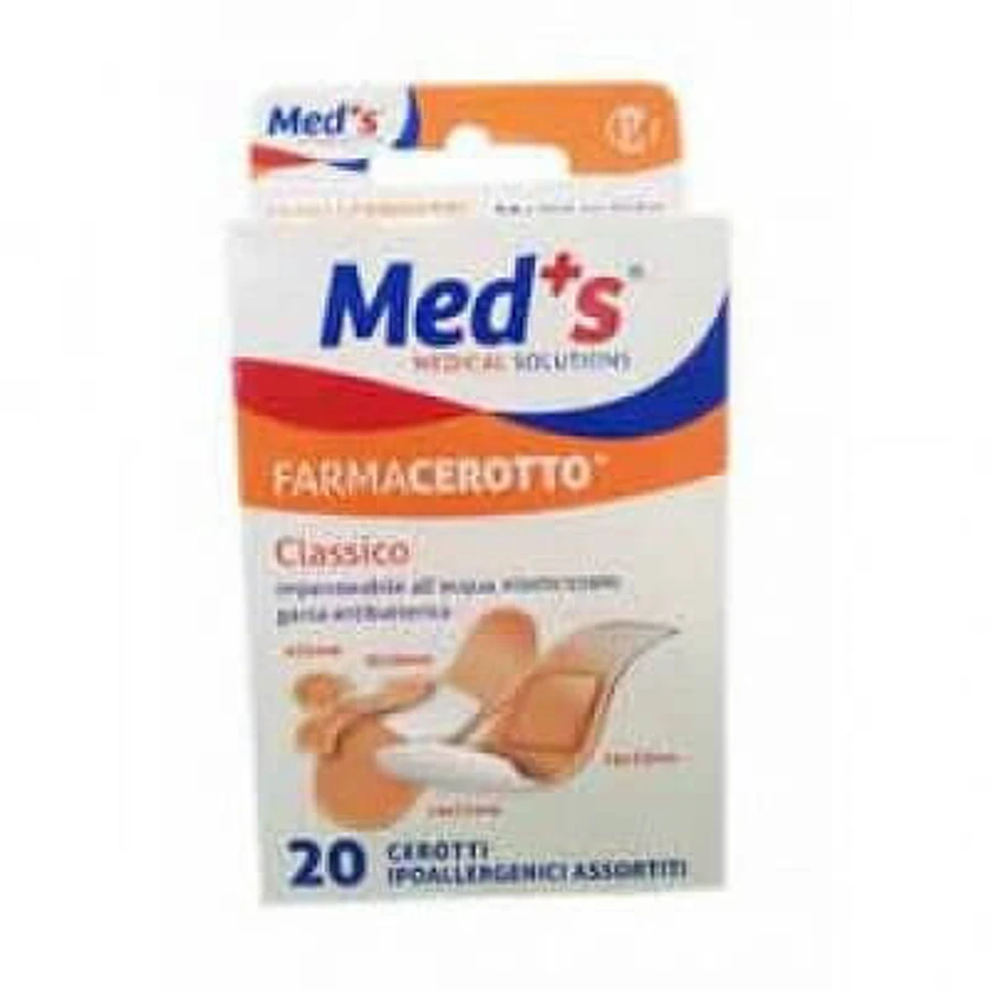 Meds Strips Polyurethane Plaster Hypoallergenic Classic Assorted 20 Pieces