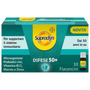 Supradyn Defenses 50+ Supplement Probiotika, Vitamin B12, Zink und Niacin für die Immunabwehr, 10 Fläschchen