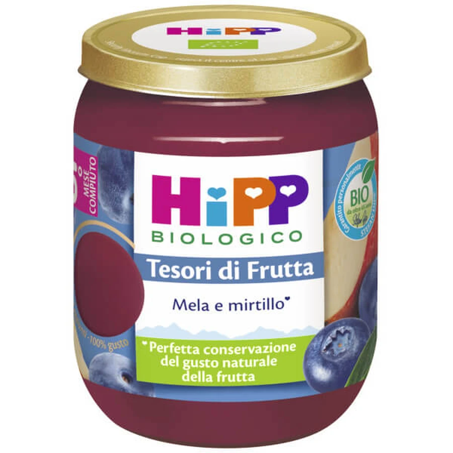 HiPP Fruit Treasures Appel Bosbes Gehomogeniseerd 160g