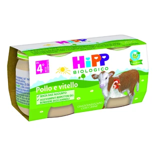 HiPP Gehomogeniseerde Biologische Kip en Kalfsvlees 2x80 g