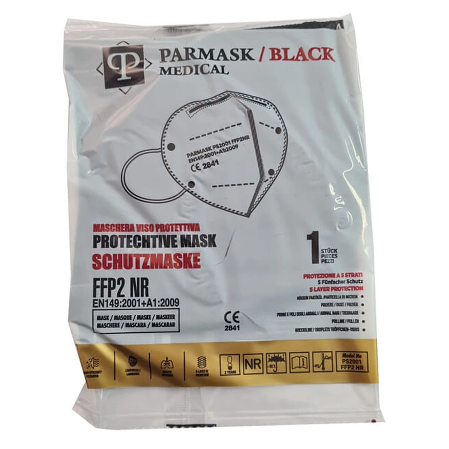 MASCARILLA FFP2 NEGRA PAR 10PCS