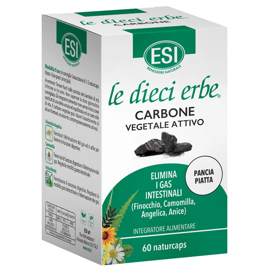 Esi Le Dieci Erbe Aktive Pflanzenkohle 60 Naturcaps