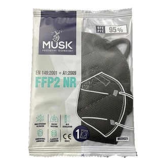 MASK FFP2 BLACK MUSK 10PCS