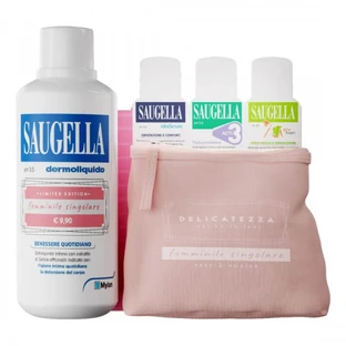 SAUGELLA ART EDITION BUNDLE DERMOLIQUID 500ml + 3 Gratisproben + Handtasche