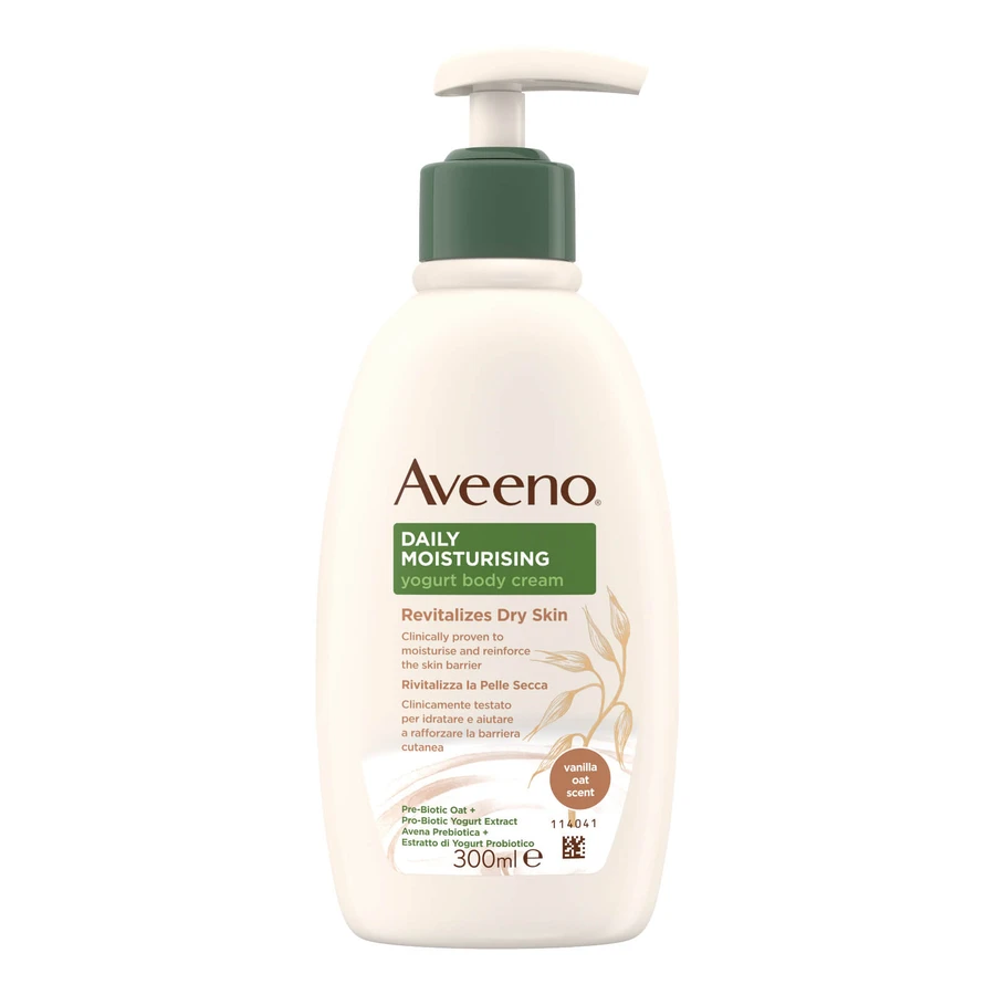 Aveeno Hydraterende Lichaamscrème voor Droge en Normale Huid, Vanille Yoghurt en Haver 300 ml