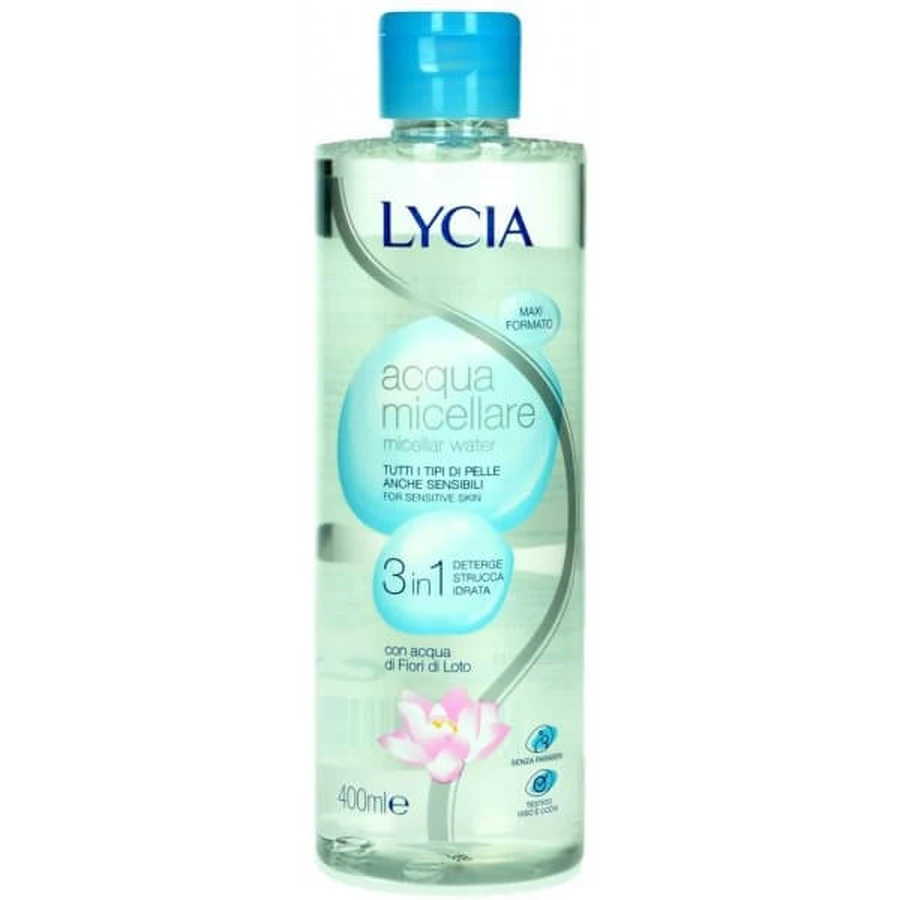LYCIA MIZELLENWASSER 3 IN1 400ML.MIT LOTUSBLÜTENWASSER IDEAL FÜR ALLE HAUTTYPEN AUCH FÜR EMPFINDLICHE HAUT