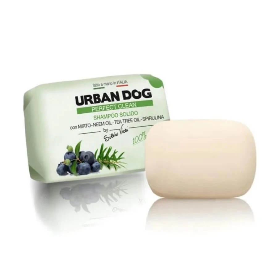 URBAN DOG SOLID SHAMPOO MET MIRTE, NEEMOLIE, TEA TREE OLIE & SPIRULINA 100G