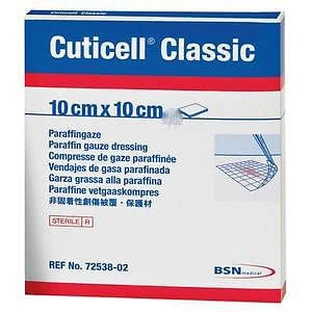 Classic Cuticell Gauze In Cotton With Paraffin Non-Traction Deformable 10x10cm 5 Pieces Individually Packaged