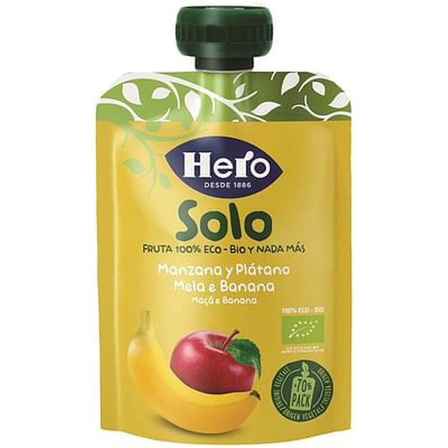 Hero Only 100% Biologische Appel/Banaan Smoothie Fruit 100 G