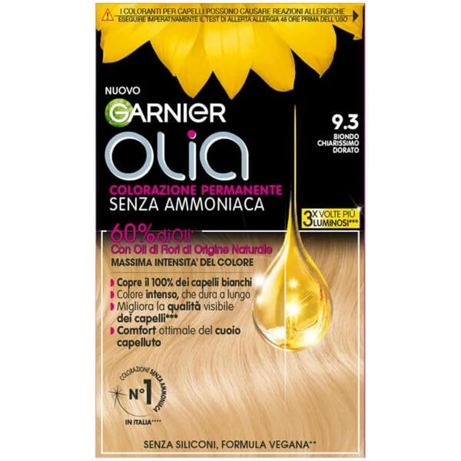 GARNIER OLIA COLORACIÓN PERMANENTE 9.3 RUBIO DORADO MÁS CLARO