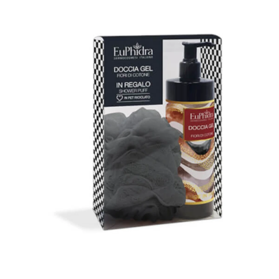 Euphidra Katoen Bloemen Doosset Douchegel + Douchepuff