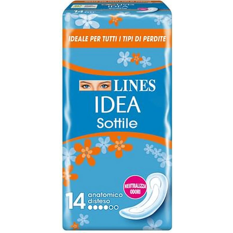 Lines Idea Thin Anatomic Stretch Absorbent 14 Pieces