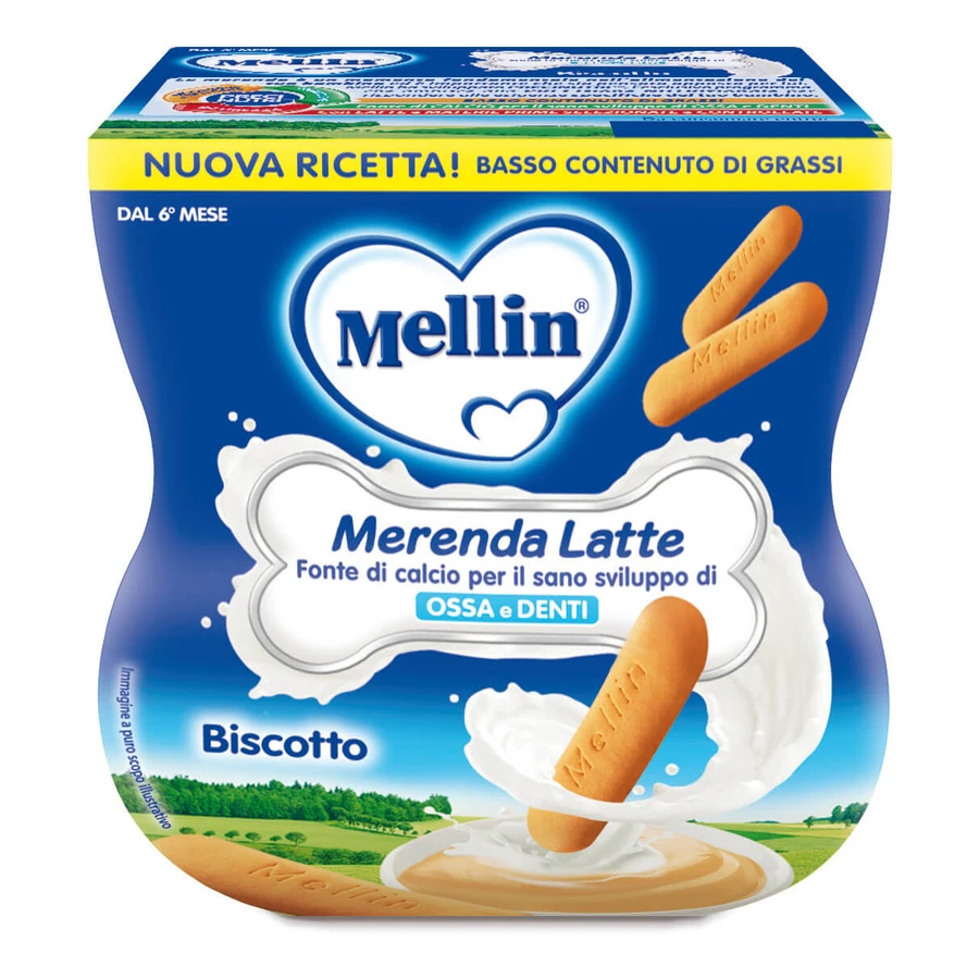 Mellin Merenda Latte Biscotto 2x100g