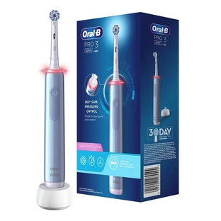 Oral-B Oplaadbare Elektrische Tandenborstel Pro 3 3000 Blauw, 2 opzetborstels, 1 Tandenborstel