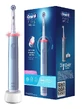 Brosse à dents électrique rechargeable Oral-B Pro 3 3000 Blue, 2 têtes de brossage, 1 brosse à dents
