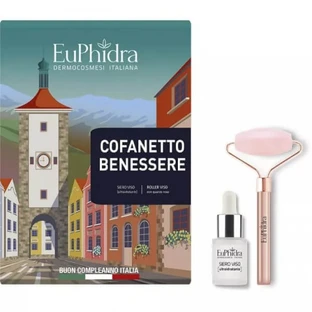 Euphidra Benessere Box Set con Sérum Hidratante 15ml + Rodillo Facial - Tratamiento Facial Hidratante y Masajeador Tonificante