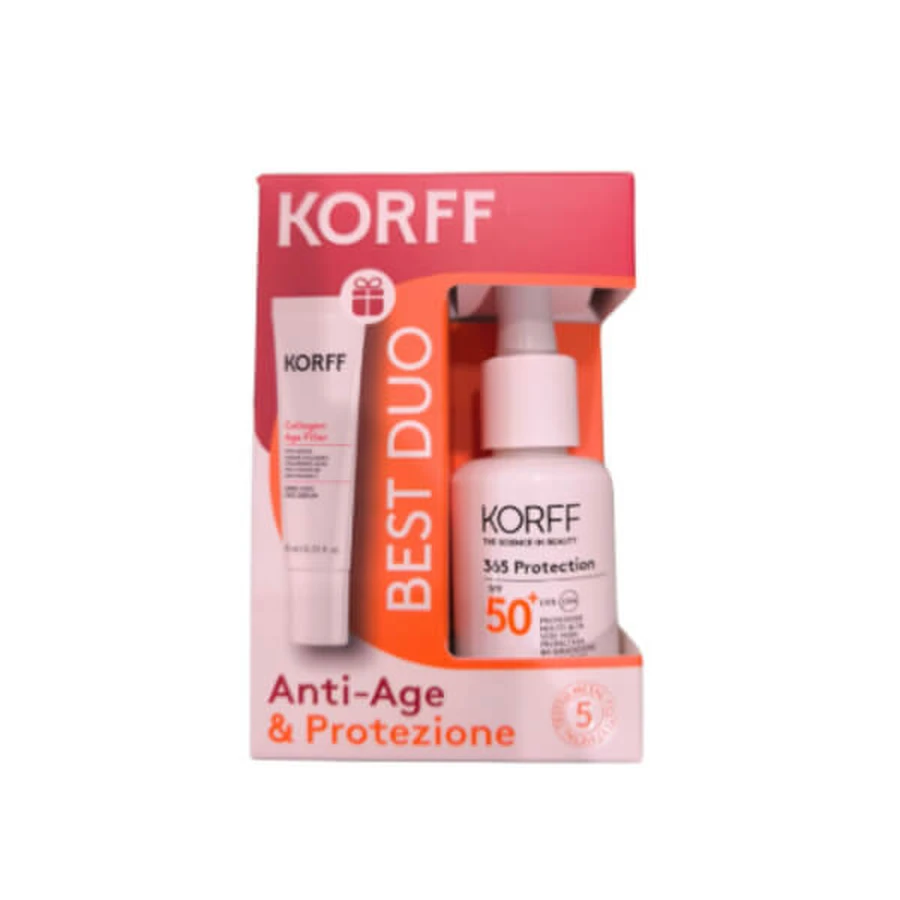 Korff 365 Protection Kit Serum Facial Spf50+ 30 Ml + Collagen Age Filler Serum Facial 10 Ml