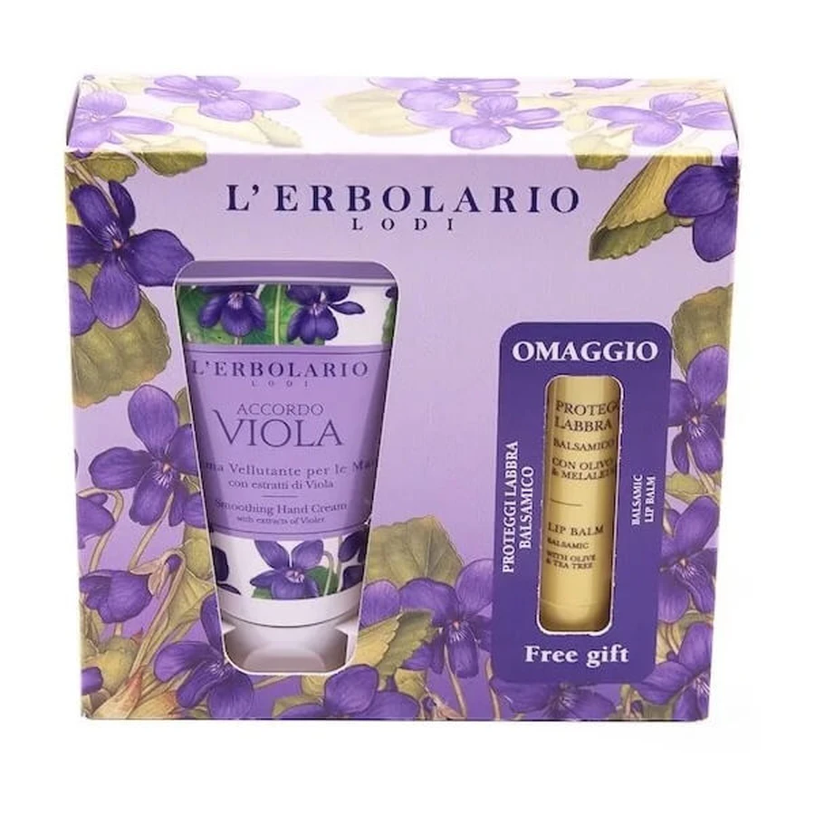 Crème pour les mains L'Erbolario Accordo Viola avec baume à lèvres offert