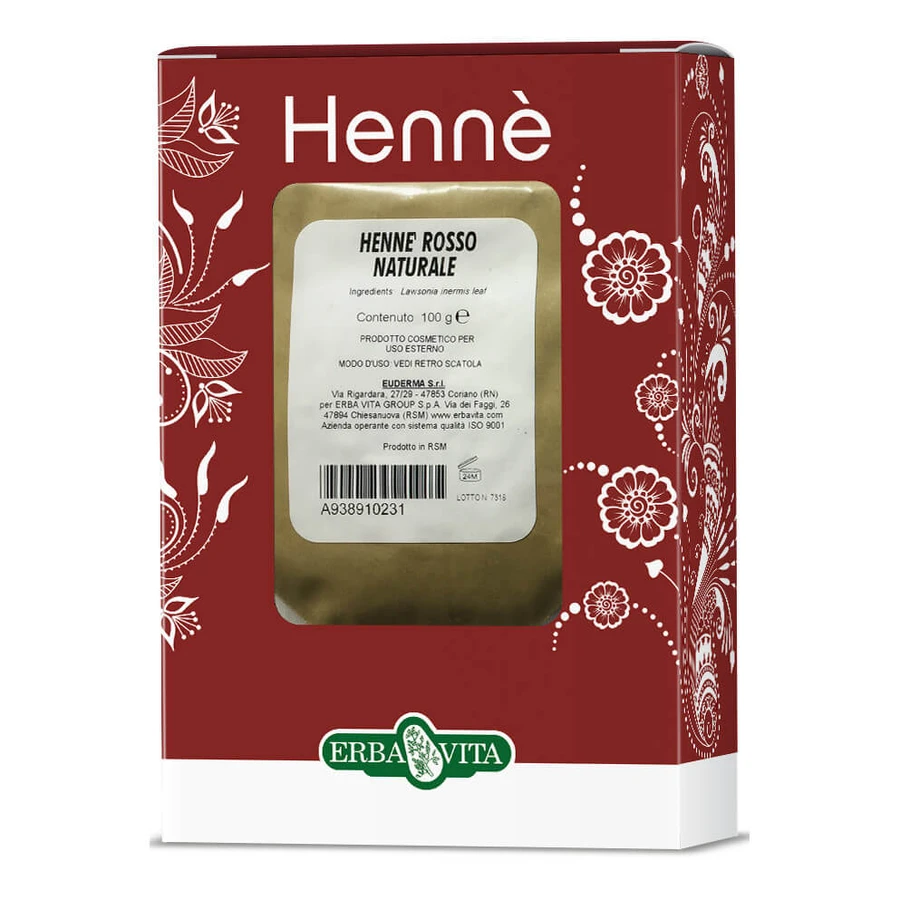 Tinte de Henna Rojo Natural 100g Erbavita