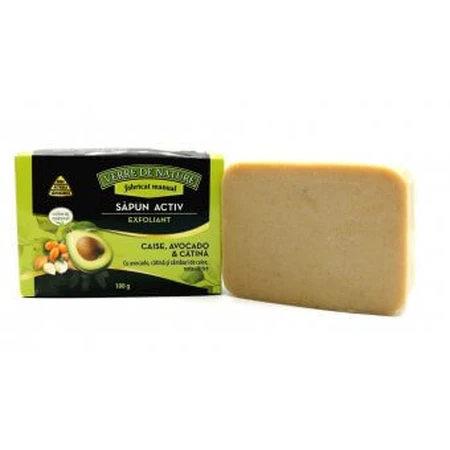 Jabón Activo Exfoliante con huesos de albaricoque, zanahoria, aguacate y notas cítricas 100 g Verre de Nature