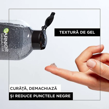 Eau micellaire enrichie en acide salicylique et charbon actif Skin Naturals, 400 ml, Garnier