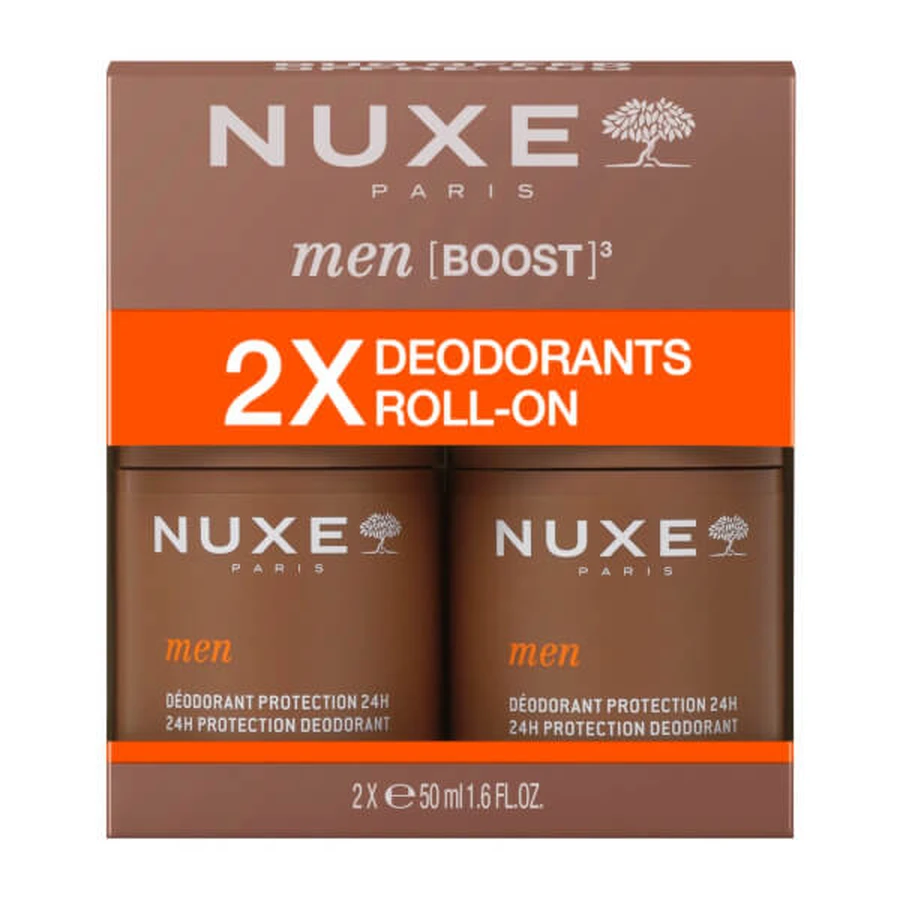 Nuxe men boost duo desodorantes roll-on protección 24h