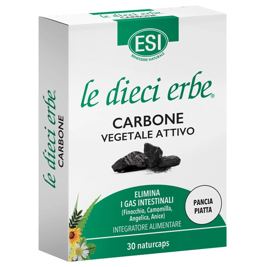 Esi Le Dieci Erbe Aktiv-Pflanzenkohle 30 Naturcaps