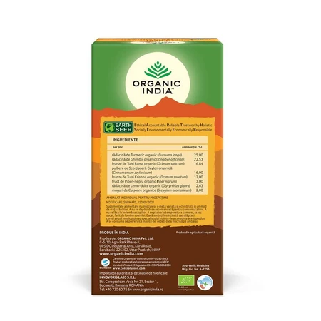Adaptogen Tea Turmeric and Ginger, 25 sachets, Organic India